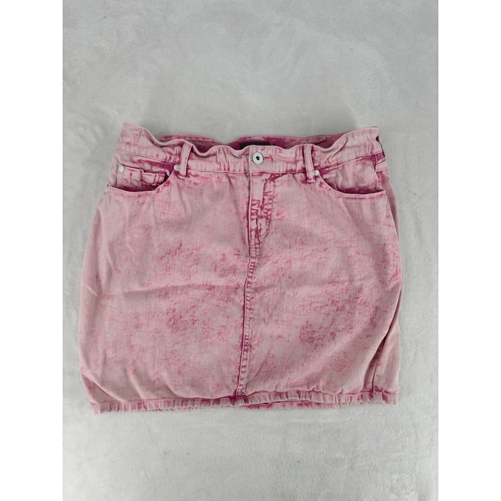 Torrid Denim Mini Skirt Size 10 Pink Acid Wash Barbiecore Y2K 90s Retro - Picture 6 of 8